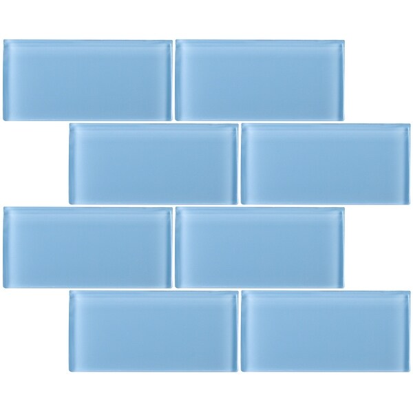 Shop TileGen. 3" x 6" Glass Subway Tile in Light Blue Wall Tile (80
